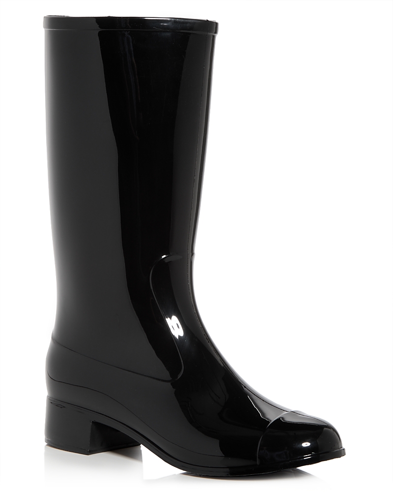 Jeffrey Campbell Showers Waterproof Rain Boot In Black Shine