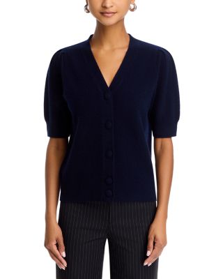 100% Cashmere Puff Sleeve Cardigan -Exclusive
