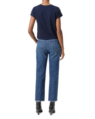 90s Pinch Waist High Rise Ankle Straight Jeans in Solace