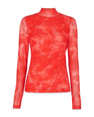 Blurred Blooms Mesh Top