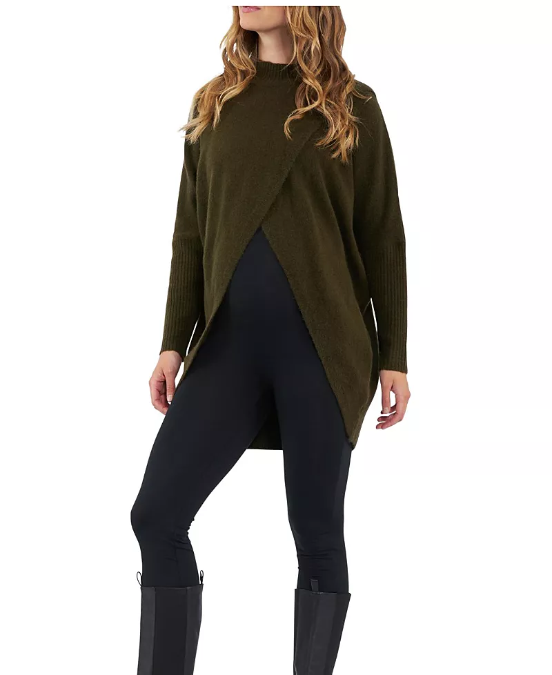 Ripe Maternity Hallie Cross Over Knit Sweater
