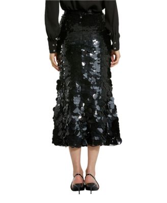  Paillette Sequin Midi Skirt