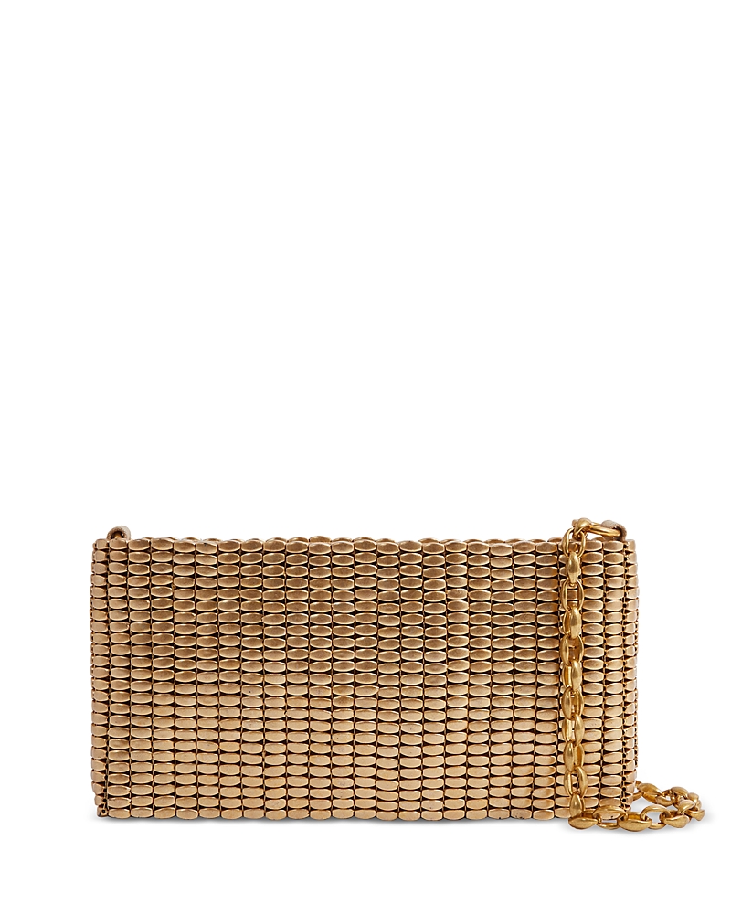 Reiss Gold Beaded Removable Strap Shoulder Bag In Gold