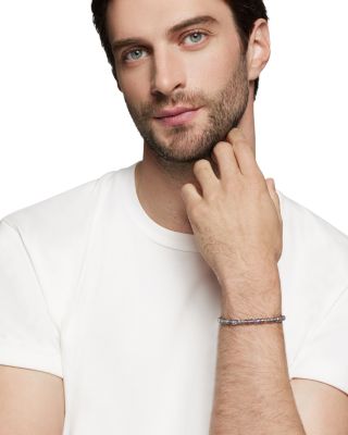 Spiritual Beads Faceted Bracelet in Sterling Silver with Labradorite, 5mm