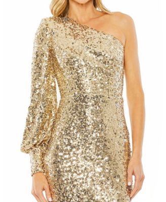 One Sleeve Sequin Mini Dress