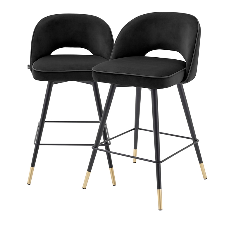 Eichholtz Cliff Counter Stool, Set Of 2 In Black