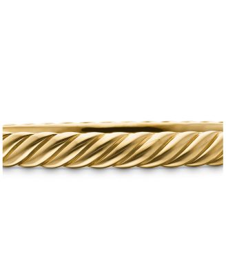 18K Yellow Gold Sculpted Cable Twist Bangle Bracelet, 6mm
