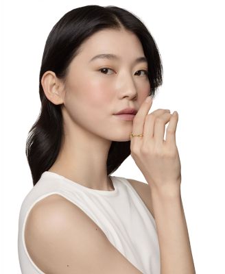 18K Yellow Gold Cable Sapphire Stack Band Ring