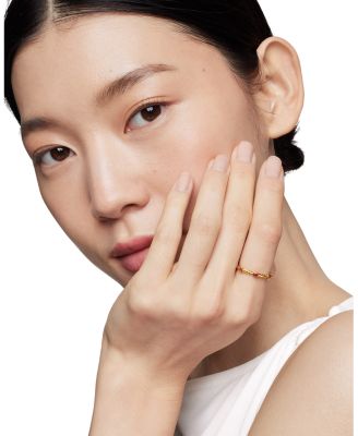 18K Yellow Gold Cable Sapphire Stack Band Ring