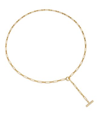 Lexington Toggle Necklace in 18K Yellow Gold with Diamonds, 18"