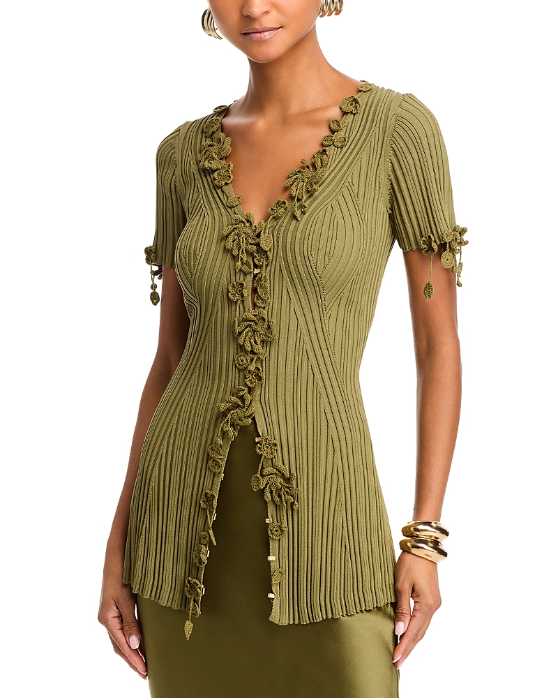 Cult Gaia Knitted Halterneck Avery Dress In Cedar