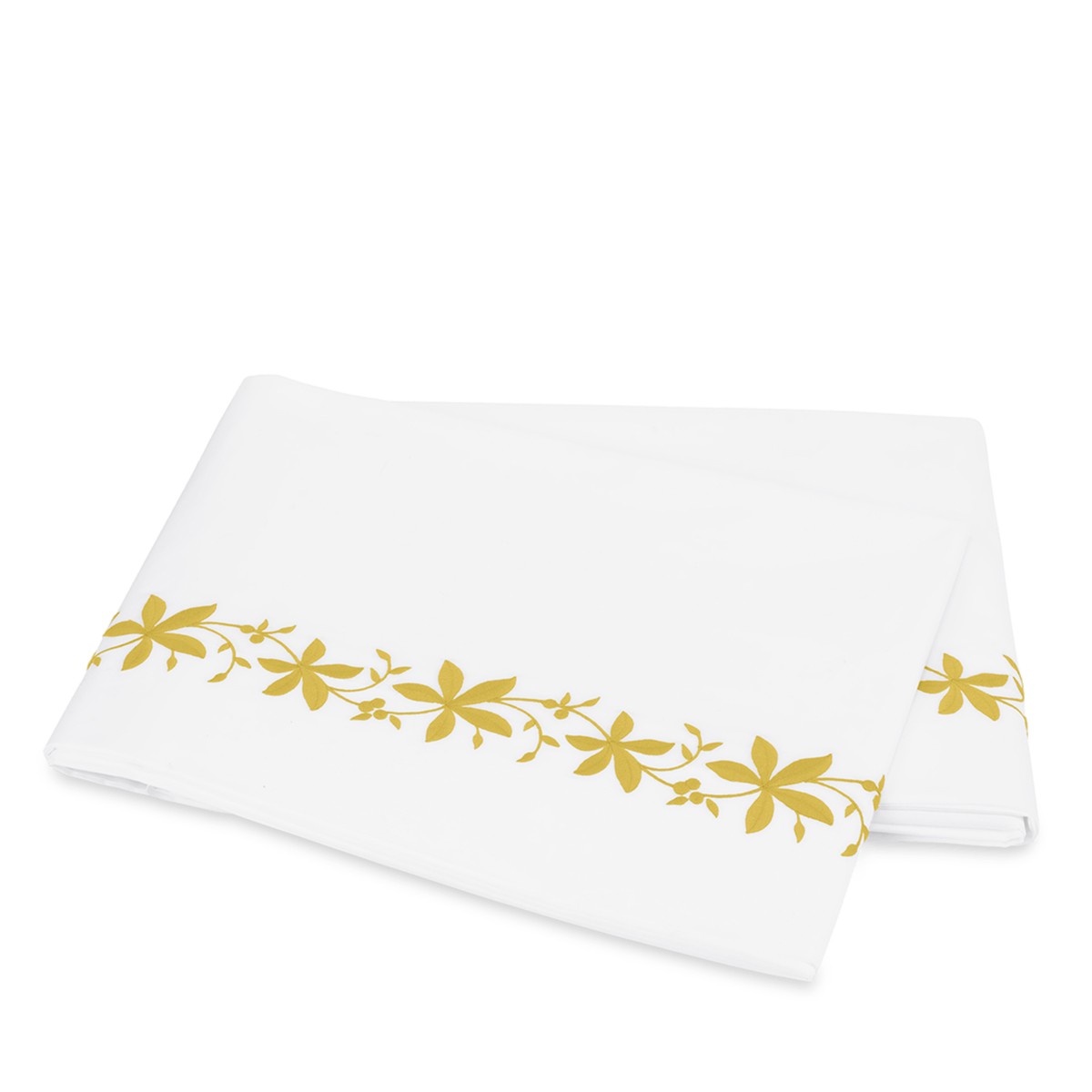 Matouk Callista Flat Sheet, Full Queen in Lemon
