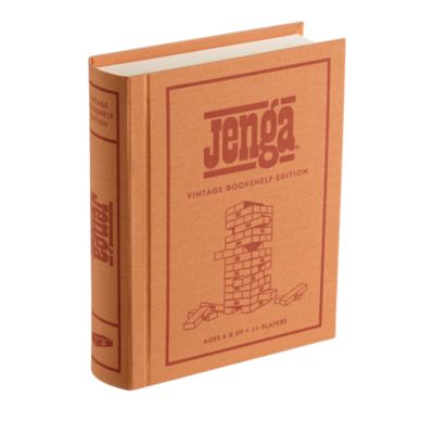 Vintage Bookshelf Assortment 4-Pack: Jenga, Battleship, Checkers & Backgammon, Trivial Pursuit  