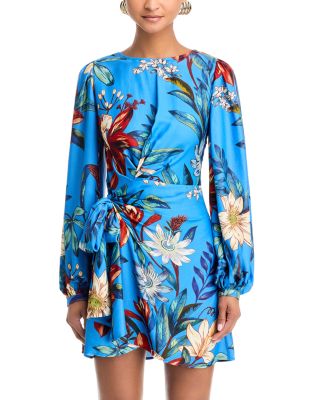 Surreal Flowers Faux Wrap Dress