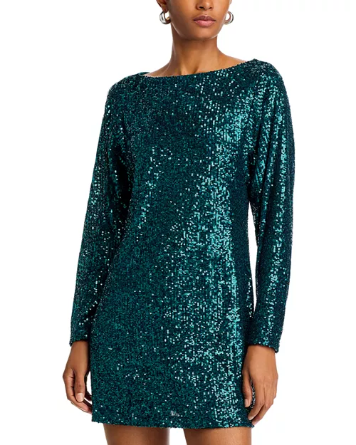 ginger long sleeve sequin mini dress