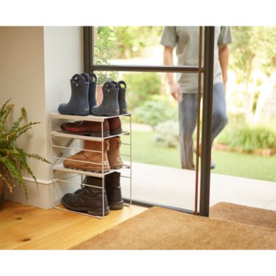 Level Adjustable Shoe Rack, Stores 4 Pairs