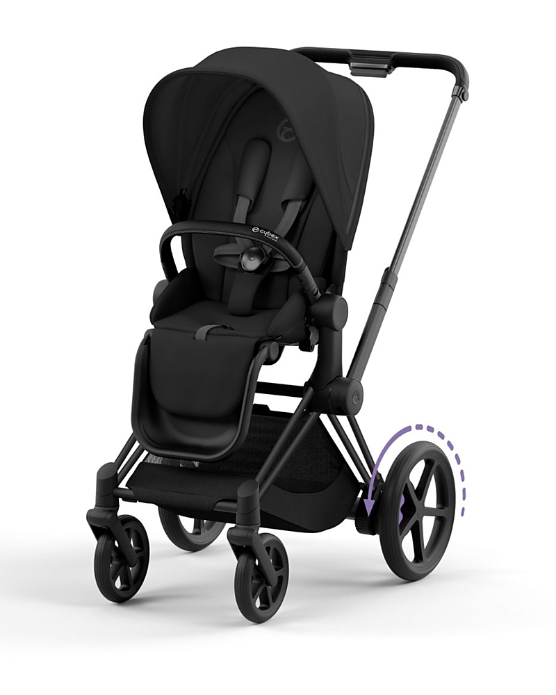 Cybex E-priam 2 Stroller In Matte Black In Matte Black/sepia Black