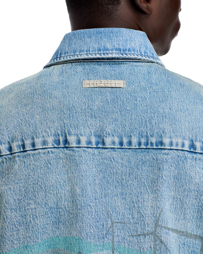 Spring Break Short Sleeve Button Front Denim Shirt