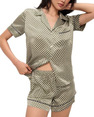 Inez Printed Washable Silk Short Pajama Set
