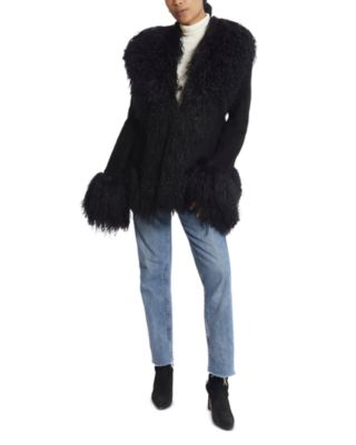 Dorothy Suede & Shearling Trim Coat 