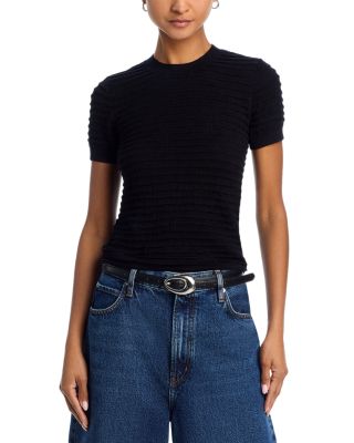 Frame Silk & Cotton Smocked Sweater Top