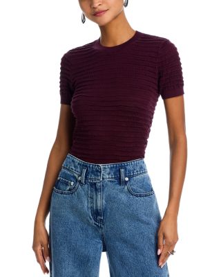 Frame Silk & Cotton Smocked Sweater Top