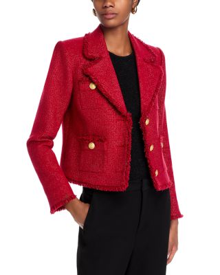 L'AGENCE - Sylvia Fringe Trim Tweed Jacket