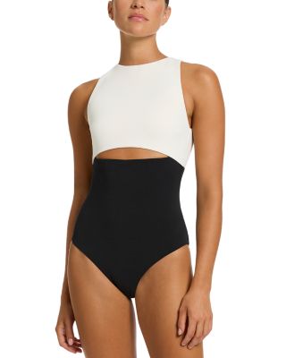 JETS - High Neck Cut Out One Piece Swimsuit