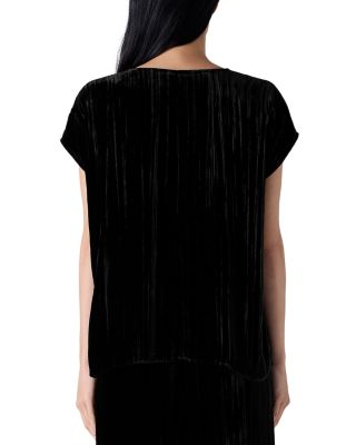 V Neck Square Velvet Top