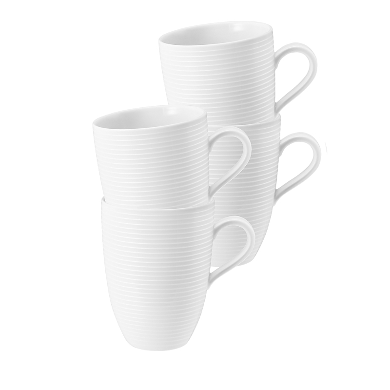 Seltmann Beat Mugs, Set Of 4 In White