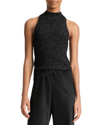 Vince - Metallic Mock Neck Tank Top