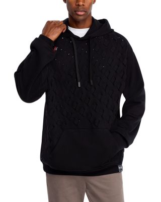 Versace Jeans Couture - Cotton Fleece Woven Design Hoodie