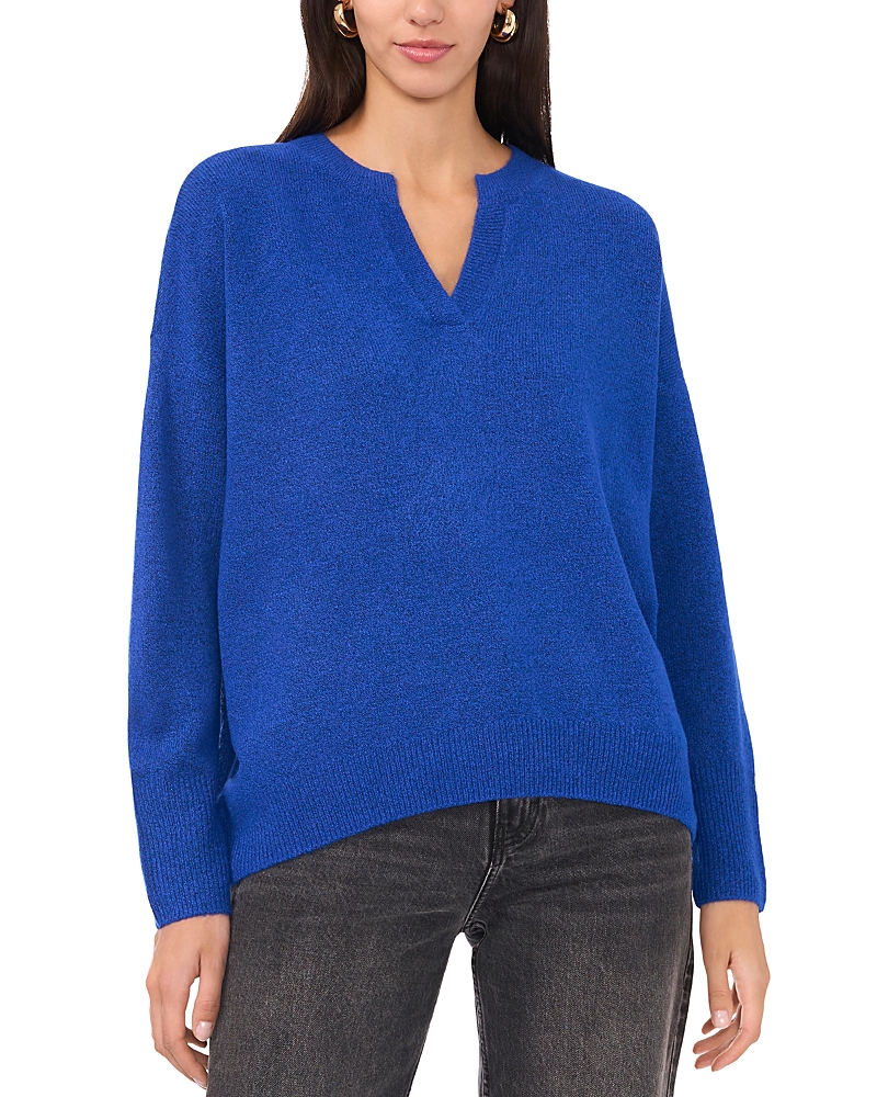Vince Camuto Drop Shoulder Henley Neck Sweater