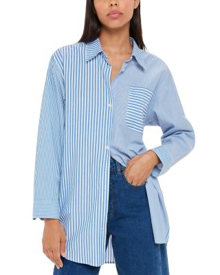 High Waist Straight Barrel Jeans in Denim