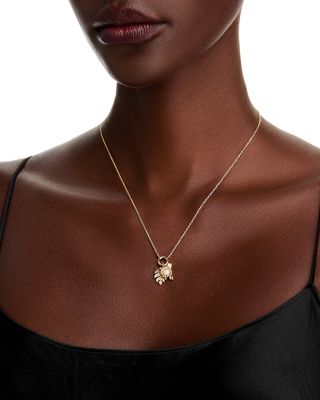 Diamond Garden Inspired Charm Necklace in 14K Yellow Gold, 0.25 tcw