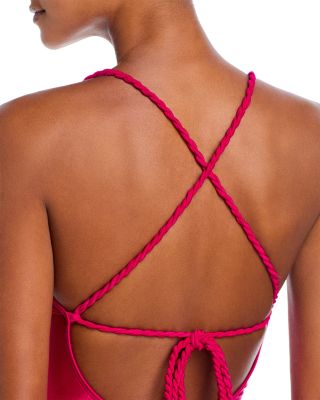 Ruched Strappy Back One Piece Swimsuit - Exclusive