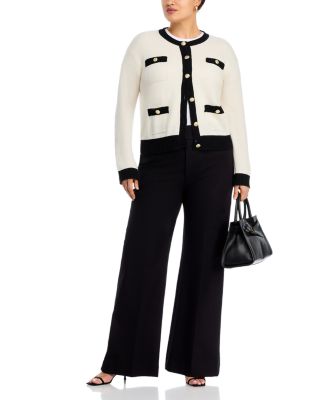 100% Cashmere Contrast Trim Cardigan - Exclusive