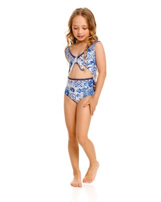 Girls' Iliana Azure Tie 1 Piece Swimsuit - Little Kid, Big Kid