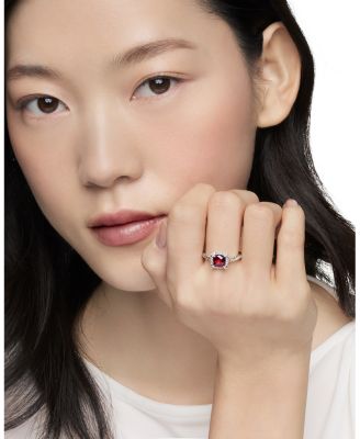 Sterling Silver Petite Chatelaine&reg; Ring with Garnet & Diamonds - Exclusive