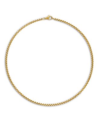 Men's 18K Yellow Gold Medium Box Chain Necklace 18"-26", 3.4mm