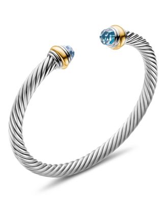 Cable Classics Bracelet with Blue Topaz and Gold