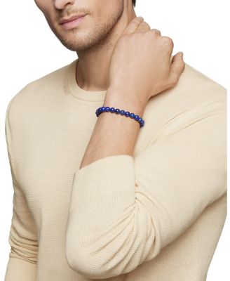 Men's Spiritual Beads Bracelet with Lapis Lazuli, 8mm