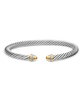 Cable Classics Bracelet with Gold Domes &amp; Diamonds