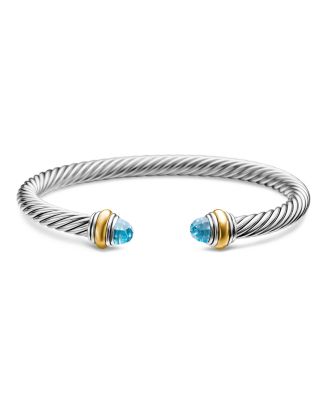 Cable Classics Bracelet with Blue Topaz and Gold