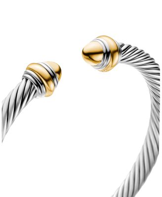 Classic Cable Bracelet in Sterling Silver with 14K Yellow Gold, 5mm