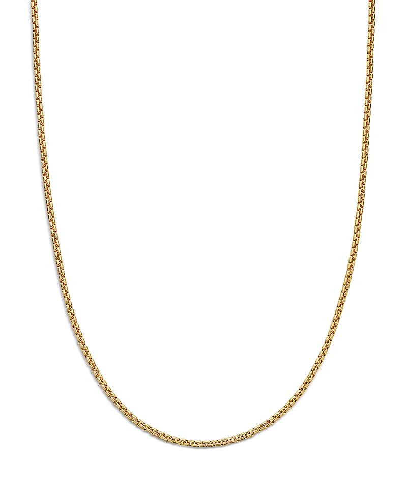David Yurman 18K Yellow Gold Box Chain Necklace 20, 17mm