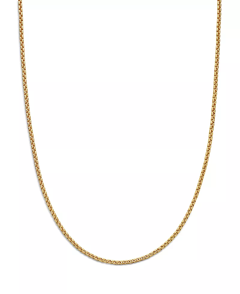 David Yurman 18K Yellow Gold Box Chain Necklace 20, 17mm