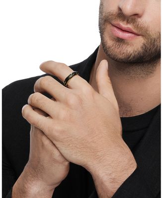 Men's Forged Carbon Band Ring in 18K Gold