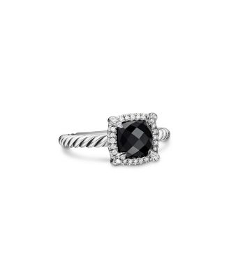Sterling Silver Petite Chatelaine&reg; Ring with Black Onyx & Diamonds - Exclusive