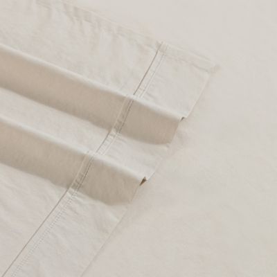 Washed Percale Cotton 4 Piece Sheet Set, King